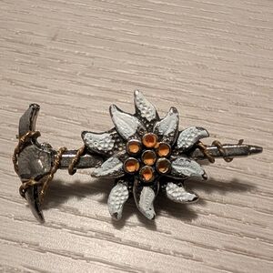 Edelweiss and Ice Pick Brooch Pin